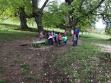 Gemeinsam wird der neu gepflanzte Apfelbaum gegossen | © LBV Umweltstation Altmühlsee